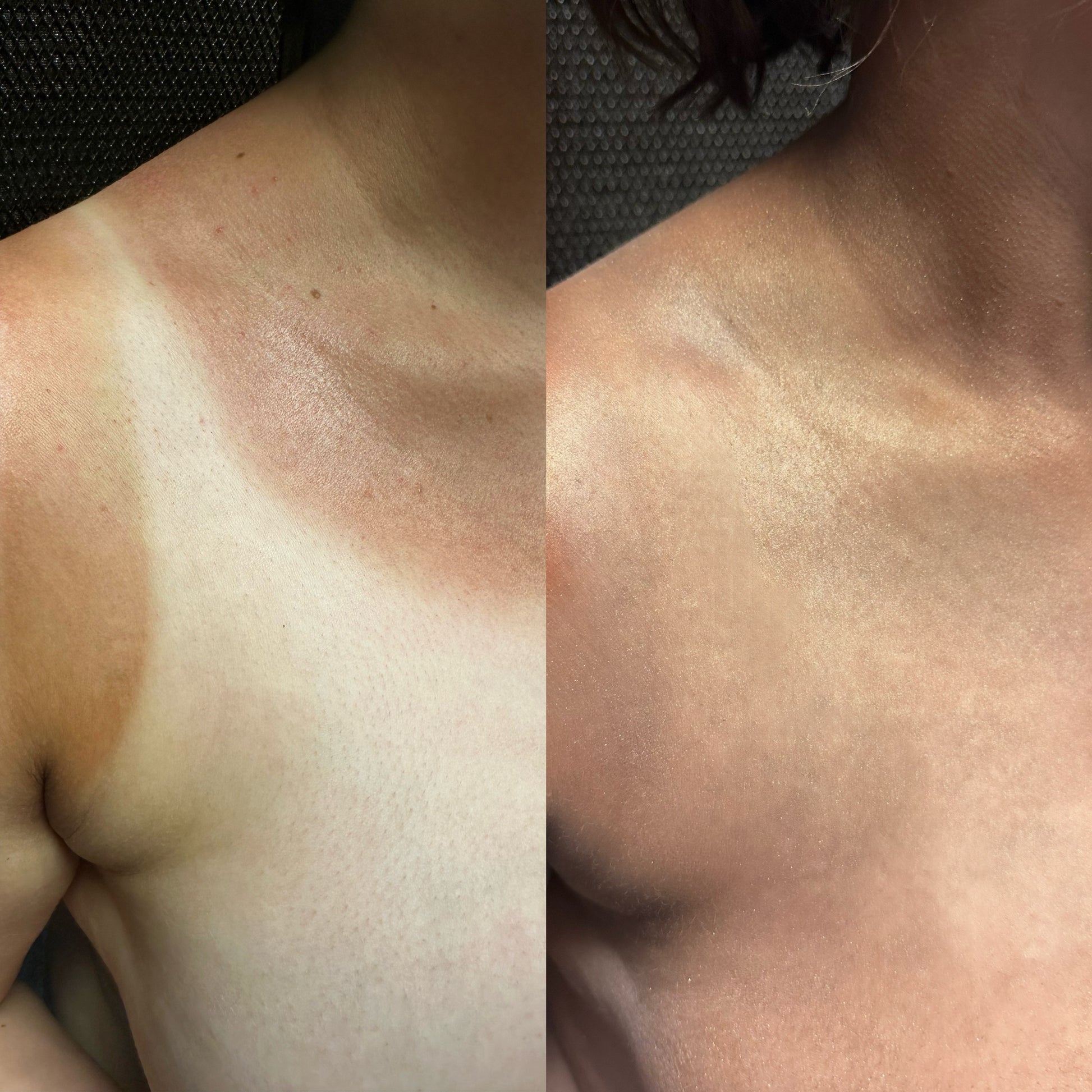 Spray tan before and after close-up — Glow And Go Lounge