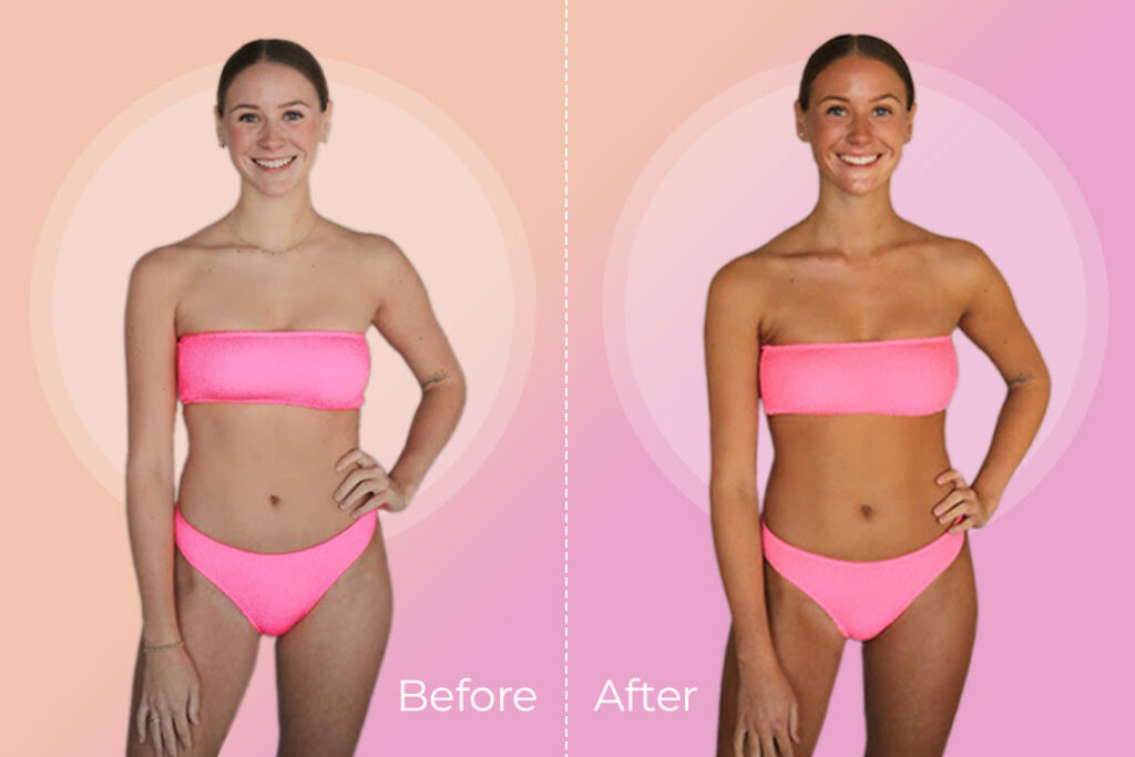 Spray tan before and after transformation — Glow And Go Lounge Bangor NI